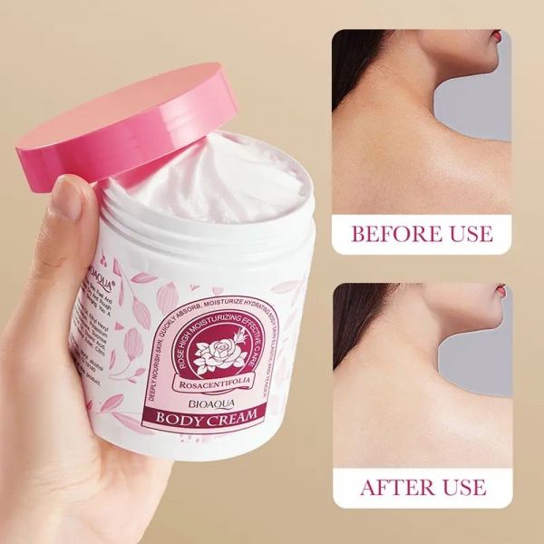BIOAOUA Moisturizing body cream with Damask rose oil, 260g.